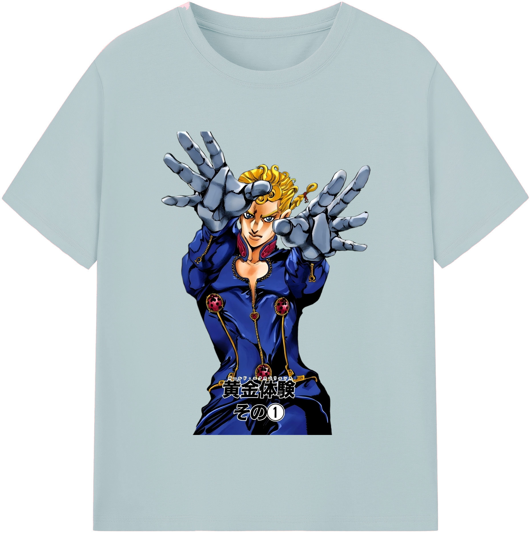 （画像用） ジョジョの奇妙な冒険 ジョルノ?ジョバァーナ JoJo's Bizarre Adventure Giorno Giovanna 綿100％半袖Tシャツ（フロントプリント）